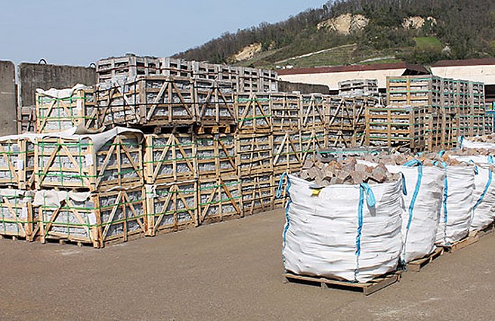 Rheinhafen Birsfelden: einer der grossen Lagerplätze für eingeführte Lattenkisten mit asiatischem Granit und Basalt. Etwa 2006 muss der ALB durchs Netz der Einfuhrkontrolle geschlüpft sein. Bild: Reinhard Lässig, WSL